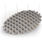 Acoustic Ceiling Sound Trap - 1200mm x 1800mm Oval - Natural | Slate Grey