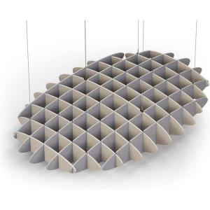 Acoustic Ceiling Sound Trap - 1200mm x 1800mm Oval - Natural | Slate Grey