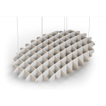 Acoustic Ceiling Sound Trap - 1200mm x 1800mm Oval - Natural | White