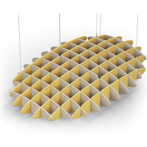 Acoustic Ceiling Sound Trap - 1200mm x 1800mm Oval - Natural | Yellow