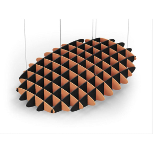 Acoustic Ceiling Sound Trap - 1200mm x 1800mm Oval - Orange | Black