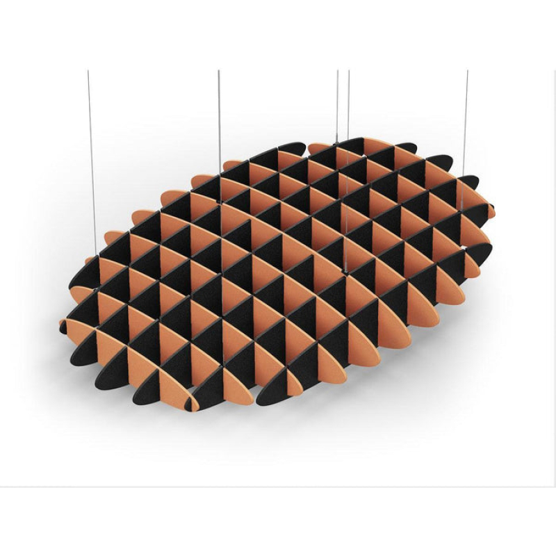 Acoustic Ceiling Sound Trap - 1200mm x 1800mm Oval - Orange | Black