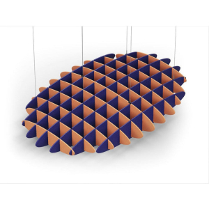 Acoustic Ceiling Sound Trap - 1200mm x 1800mm Oval - Orange | Blue