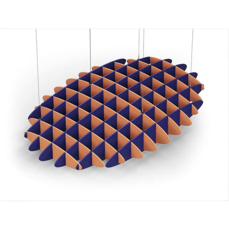 Acoustic Ceiling Sound Trap - 1200mm x 1800mm Oval - Orange | Blue