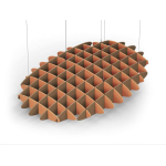 Acoustic Ceiling Sound Trap - 1200mm x 1800mm Oval - Orange | Brown