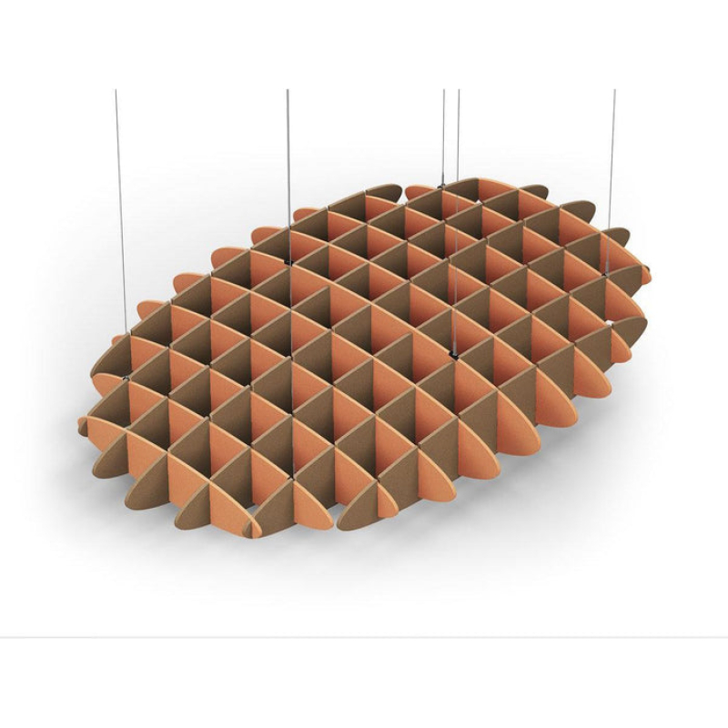 Acoustic Ceiling Sound Trap - 1200mm x 1800mm Oval - Orange | Brown