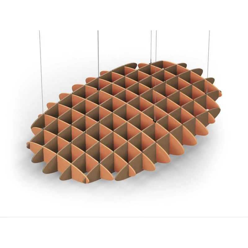 Acoustic Ceiling Sound Trap - 1200mm x 1800mm Oval - Orange | Brown