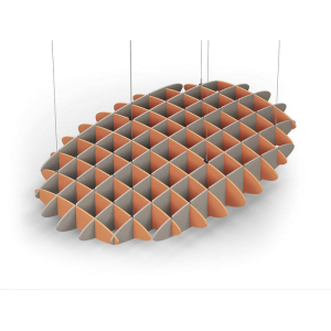 Acoustic Ceiling Sound Trap - 1200mm x 1800mm Oval - Orange | Dark Beige