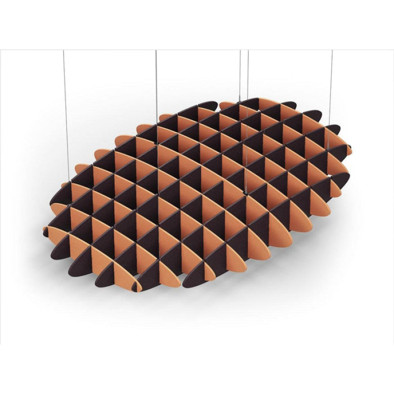 Acoustic Ceiling Sound Trap - 1200mm x 1800mm Oval - Orange | Dark Maroon