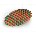 Acoustic Ceiling Sound Trap - 1200mm x 1800mm Oval - Orange | Green