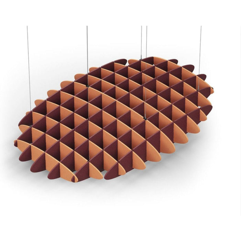 Acoustic Ceiling Sound Trap - 1200mm x 1800mm Oval - Orange | Maroon
