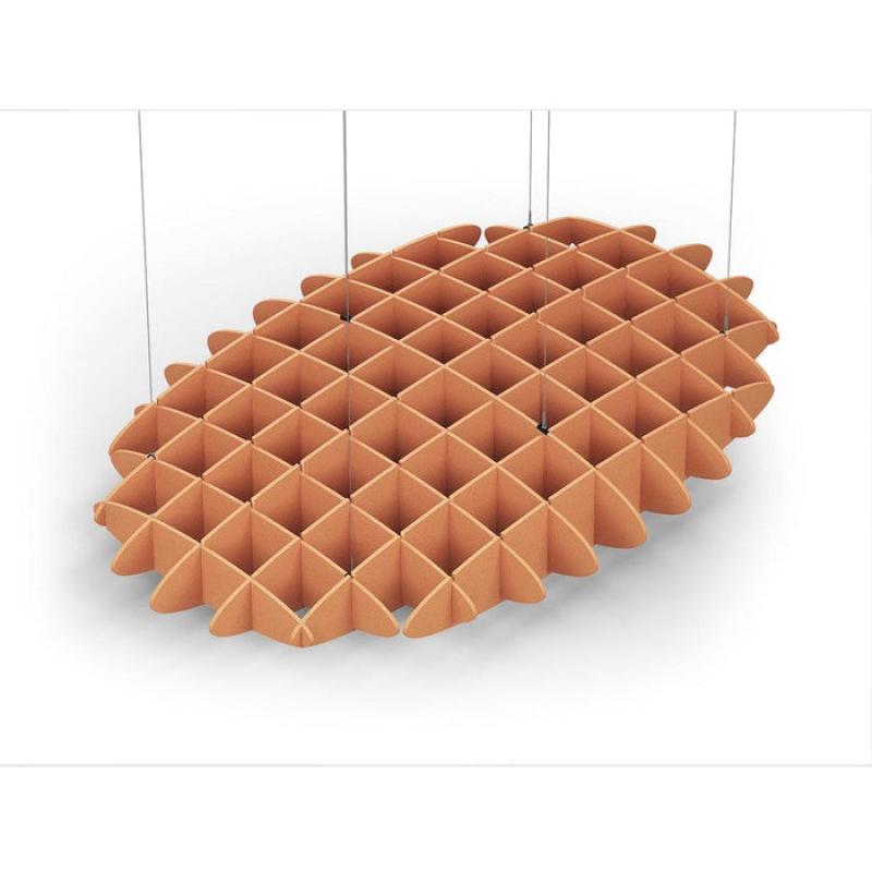 Acoustic Ceiling Sound Trap - 1200mm x 1800mm Oval - Orange