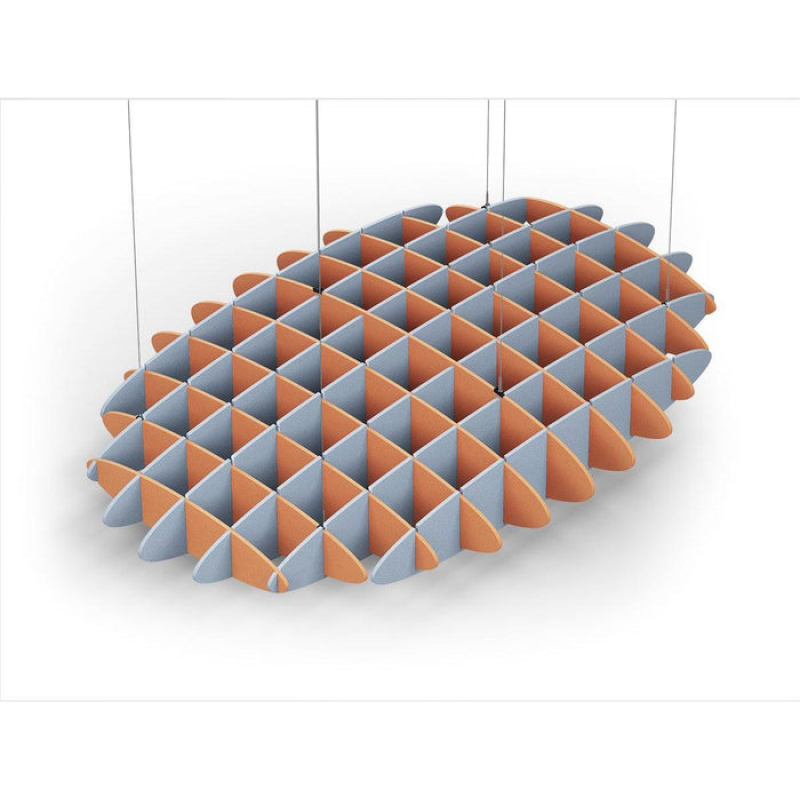 Acoustic Ceiling Sound Trap - 1200mm x 1800mm Oval - Orange | Pacific Blue
