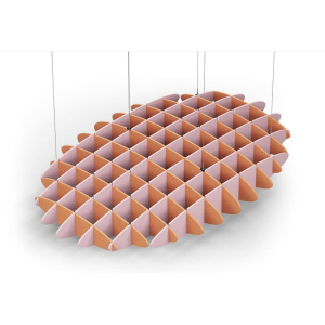 Acoustic Ceiling Sound Trap - 1200mm x 1800mm Oval - Orange | Pink