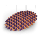 Acoustic Ceiling Sound Trap - 1200mm x 1800mm Oval - Orange | Purple