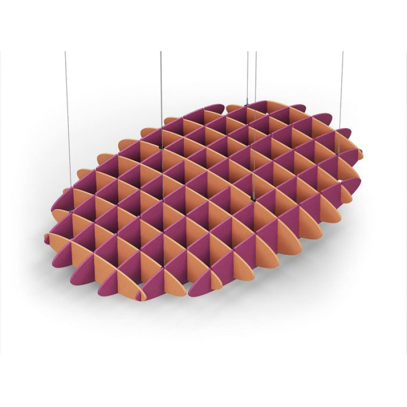 Acoustic Ceiling Sound Trap - 1200mm x 1800mm Oval - Orange | Royal Pink