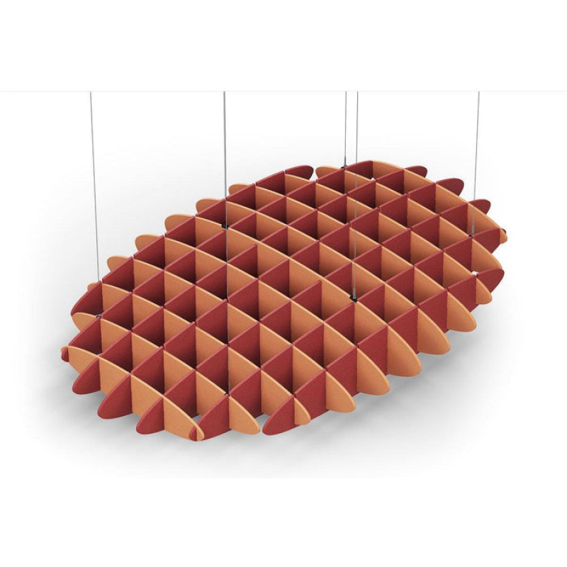 Acoustic Ceiling Sound Trap - 1200mm x 1800mm Oval - Orange | Red