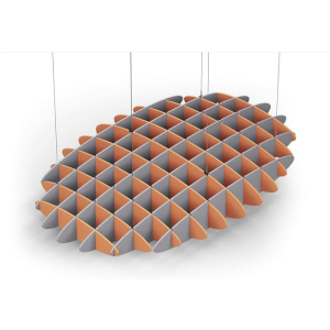 Acoustic Ceiling Sound Trap - 1200mm x 1800mm Oval - Orange | Slate Grey