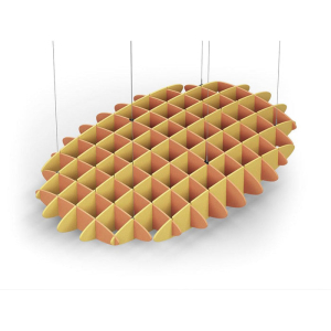 Acoustic Ceiling Sound Trap - 1200mm x 1800mm Oval - Orange | Yellow