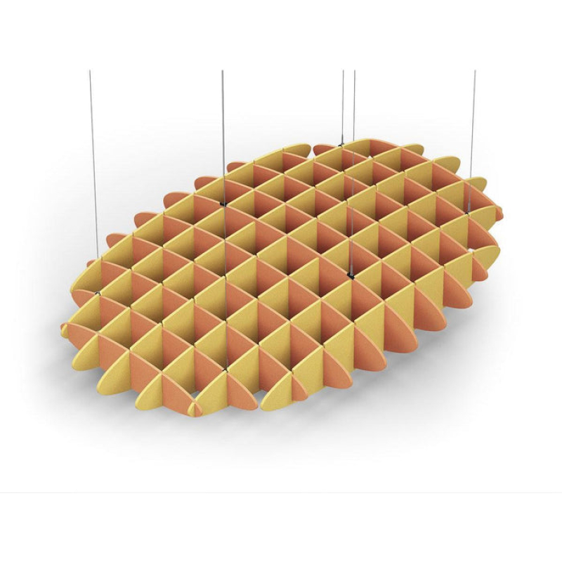 Acoustic Ceiling Sound Trap - 1200mm x 1800mm Oval - Orange | Yellow