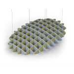 Acoustic Ceiling Sound Trap - 1200mm x 1800mm Oval - Pacific Blue | Banana Green