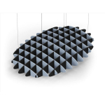 Acoustic Ceiling Sound Trap - 1200mm x 1800mm Oval - Pacific Blue | Black
