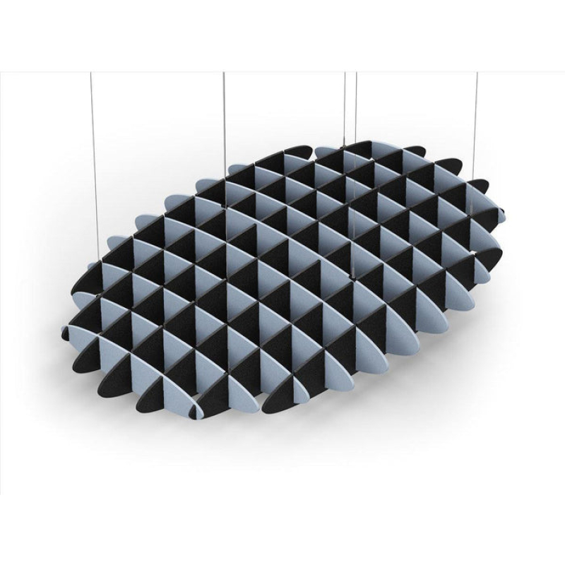 Acoustic Ceiling Sound Trap - 1200mm x 1800mm Oval - Pacific Blue | Black
