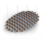 Acoustic Ceiling Sound Trap - 1200mm x 1800mm Oval - Pacific Blue | Brown