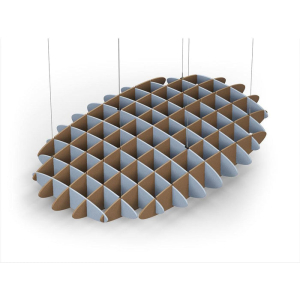 Acoustic Ceiling Sound Trap - 1200mm x 1800mm Oval - Pacific Blue | Brown