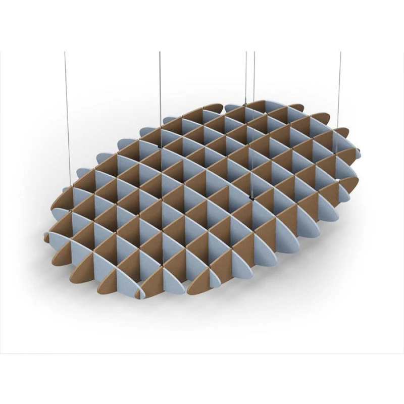 Acoustic Ceiling Sound Trap - 1200mm x 1800mm Oval - Pacific Blue | Brown