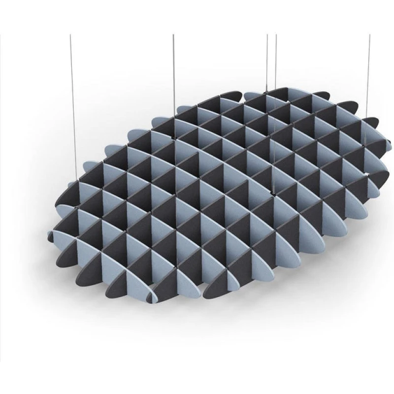 Acoustic Ceiling Sound Trap - 1200mm x 1800mm Oval - Pacific Blue | Charcoal Grey