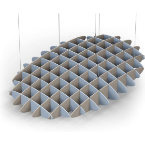 Acoustic Ceiling Sound Trap - 1200mm x 1800mm Oval - Pacific Blue | Dark Beige