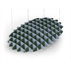 Acoustic Ceiling Sound Trap - 1200mm x 1800mm Oval - Pacific Blue | Dark Green