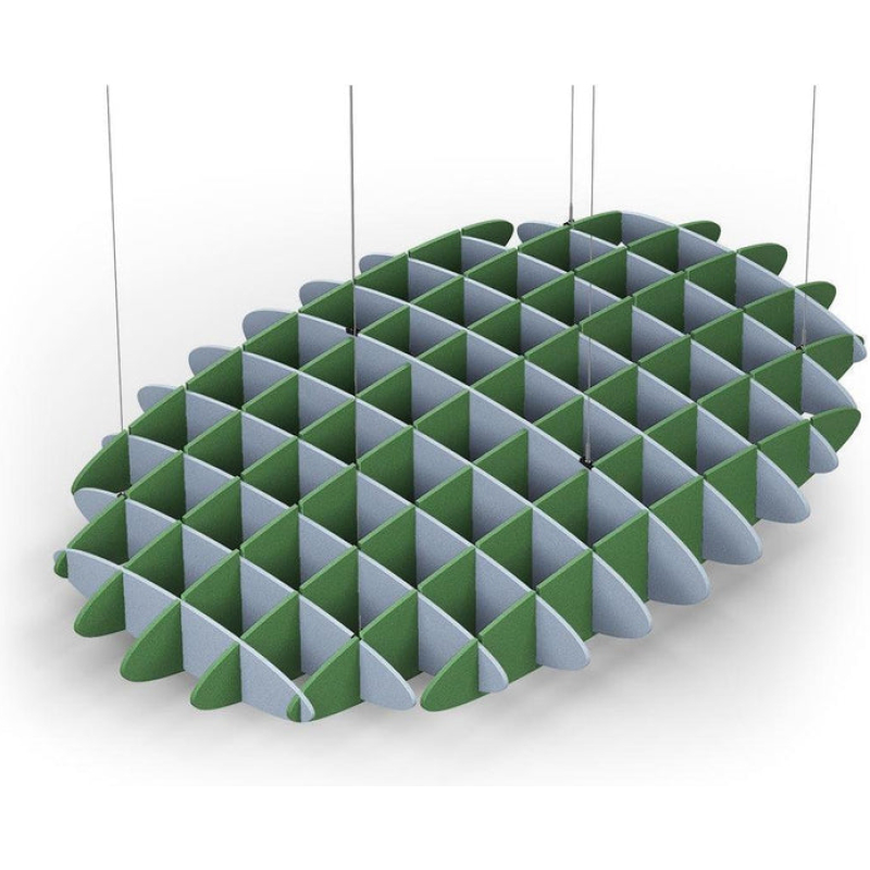 Acoustic Ceiling Sound Trap - 1200mm x 1800mm Oval - Pacific Blue | Green