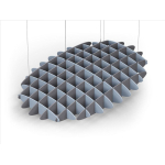 Acoustic Ceiling Sound Trap - 1200mm x 1800mm Oval - Pacific Blue | Grey