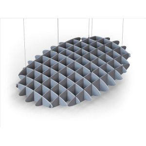 Acoustic Ceiling Sound Trap - 1200mm x 1800mm Oval - Pacific Blue | Grey