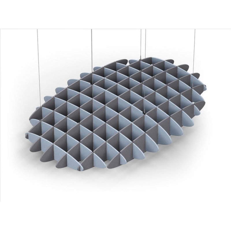 Acoustic Ceiling Sound Trap - 1200mm x 1800mm Oval - Pacific Blue | Grey