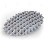Acoustic Ceiling Sound Trap - 1200mm x 1800mm Oval - Pacific Blue | Light Beige