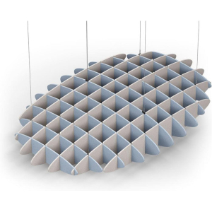 Acoustic Ceiling Sound Trap - 1200mm x 1800mm Oval - Pacific Blue | Light Beige