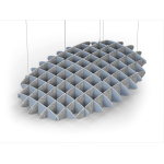 Acoustic Ceiling Sound Trap - 1200mm x 1800mm Oval - Pacific Blue | Marble Grey