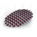 Acoustic Ceiling Sound Trap - 1200mm x 1800mm Oval - Pacific Blue | Maroon