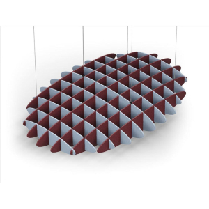 Acoustic Ceiling Sound Trap - 1200mm x 1800mm Oval - Pacific Blue | Maroon
