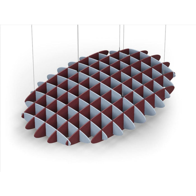 Acoustic Ceiling Sound Trap - 1200mm x 1800mm Oval - Pacific Blue | Maroon