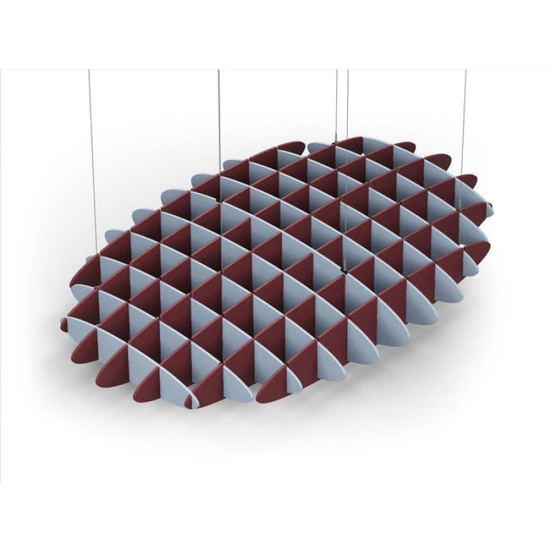 Acoustic Ceiling Sound Trap - 1200mm x 1800mm Oval - Pacific Blue | Maroon
