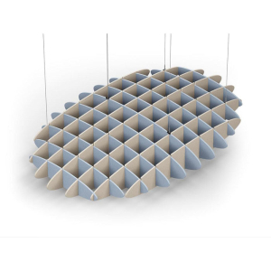 Acoustic Ceiling Sound Trap - 1200mm x 1800mm Oval - Pacific Blue | Natural