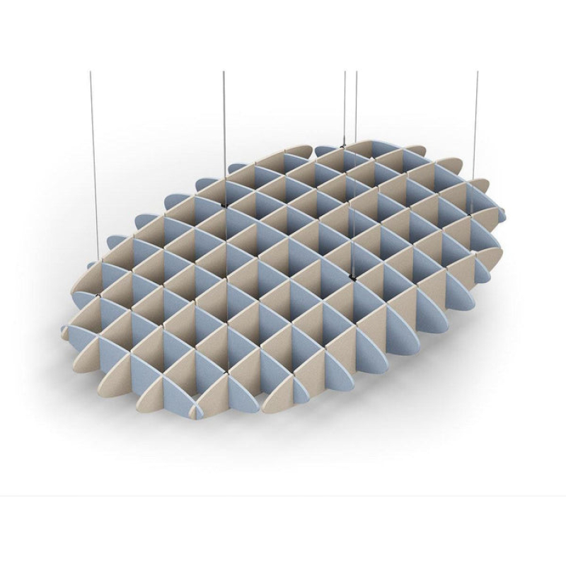 Acoustic Ceiling Sound Trap - 1200mm x 1800mm Oval - Pacific Blue | Natural