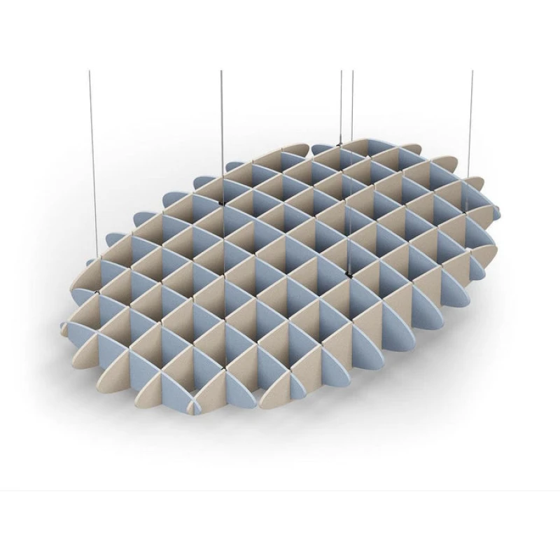 Acoustic Ceiling Sound Trap - 1200mm x 1800mm Oval - Pacific Blue | Natural