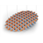 Acoustic Ceiling Sound Trap - 1200mm x 1800mm Oval - Pacific Blue | Orange