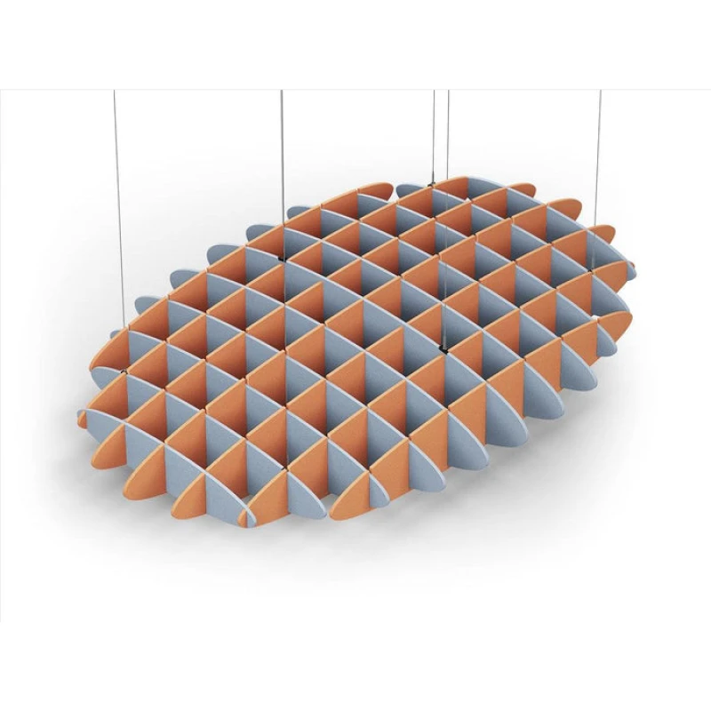 Acoustic Ceiling Sound Trap - 1200mm x 1800mm Oval - Pacific Blue | Orange