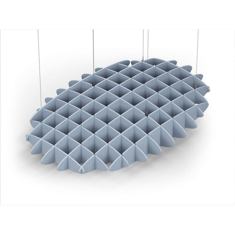 Acoustic Ceiling Sound Trap - 1200mm x 1800mm Oval - Pacific Blue